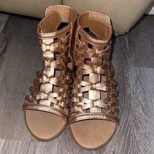 Olivia Miller Girl Copper Girls Block Heel Sandals - Size 12